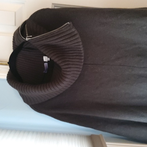 💥Nwot💥ACROBAT Brown Poncho w/ Zippered Collar - Picture 5 of 8